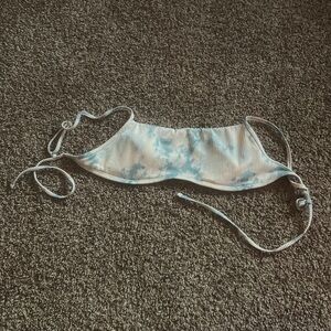 Hollister Blue and White Bikini Top